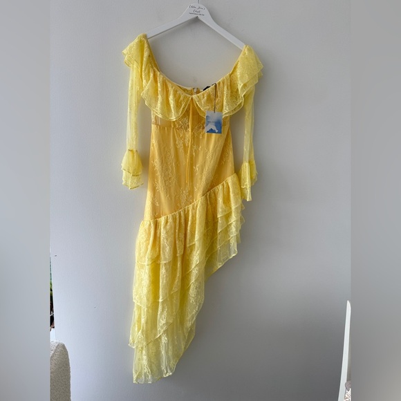 MAJORELLE NWT Maddalena Yellow Gown M - Picture 6 of 10